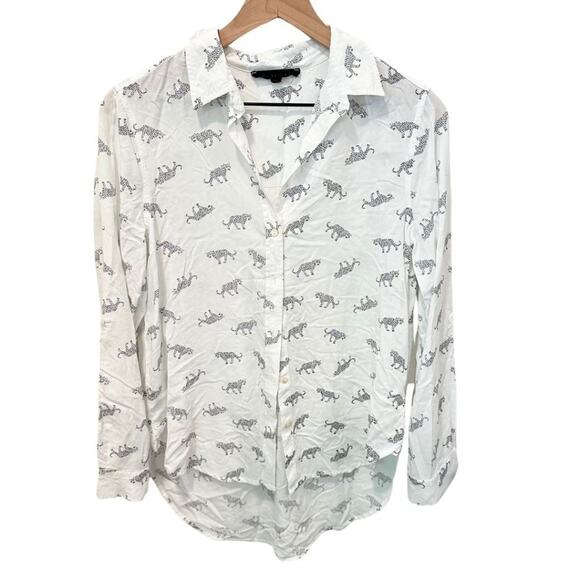 Jane and Delancey Button Up Shirt Colorful Animal Print M - Picture 2 of 8